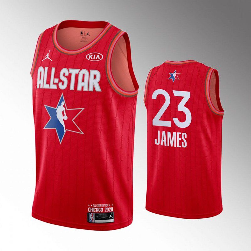 Men Los Angeles Lakers #23 James Red 2020 All Star NBA Jerseys